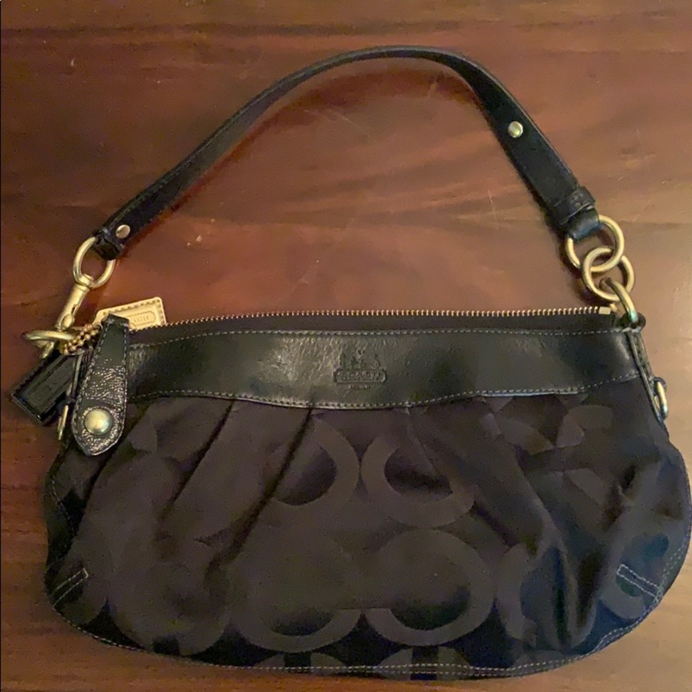Small black on black Coach Shoulder bag
